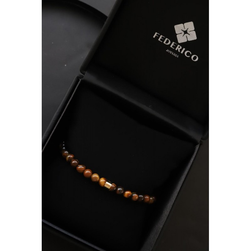 Bracelet Tiger Eye Stone 18kt Bracelet Tiger Eye Stone 18kt