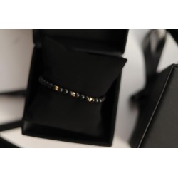 Stone onyx  Matte 6mm Gold Hoops Trio