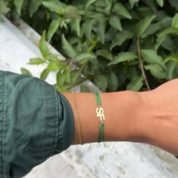 Iniciales doble Bracelet oro sólido 18kt