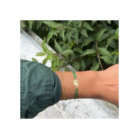 Iniciales doble Bracelet oro sólido 18kt