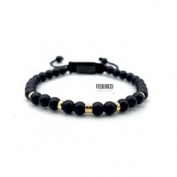 Onyx Big Hoops Line 4 Oro solido 18kt