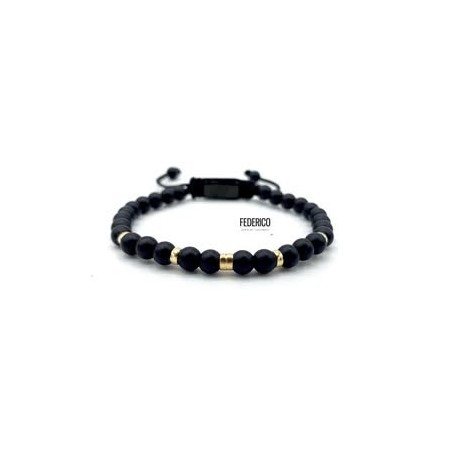 Onyx Big Hoops Line 4 Oro solido 18kt