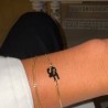 Iniciales Doble cadena Bracelet oro solido 18kt