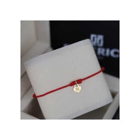 Inicial Corazón pulsera oro18kt