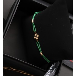Trebol pulsera cilindros oro solido 18kt