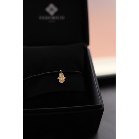 Mini dijes Hamsa pulsera oro18kt