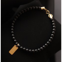 Onyx bracelet militar oro solido 18kt