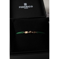 inicial doble eslabón bracalet oro solido 18kt