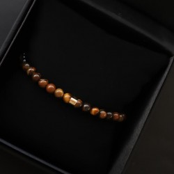 Bracelet Tiger Eye Stone 18kt