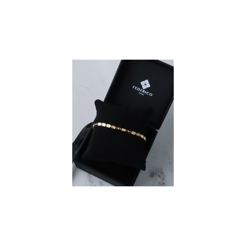 protector cadena eslabones pulsera oro 18kt