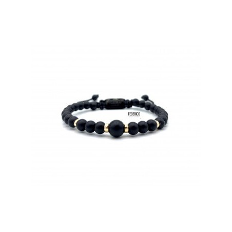 Stone onyx matte 6mm-8mm gold hoops 4