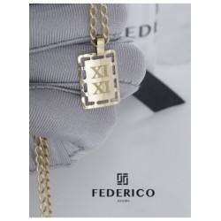 Distintivo placa federico xi:xi-18kt