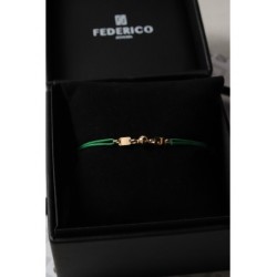 inicial doble eslabón bracalet oro solido 18kt