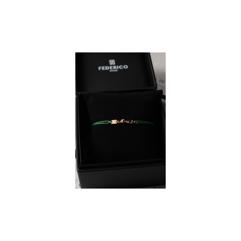inicial doble eslabón bracalet oro solido 18kt
