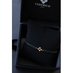 Trebol pulsera aros oro solido 18kt